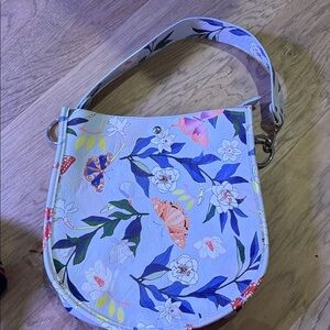 Anthro AHDORNED Set of Bags - Butterfly Floral Messenger + Mini w/Straps + Pouch